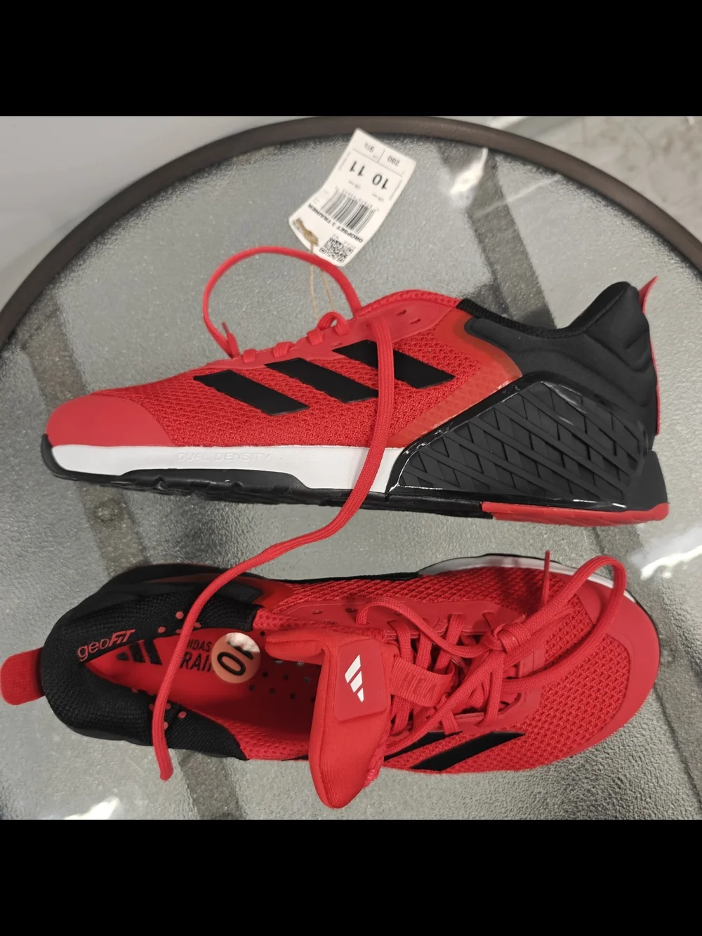 Adidas Dropset 3 Training Shoes Pure Ruby Core Black Men’s Size 10 Gym Sneakers - Picture 3 of 11
